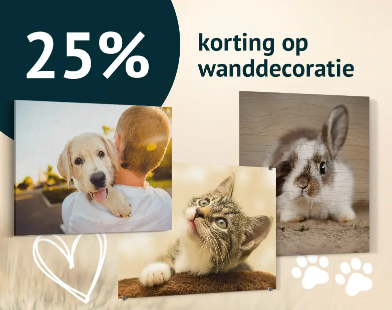 25% korting op alle wanddecoratie